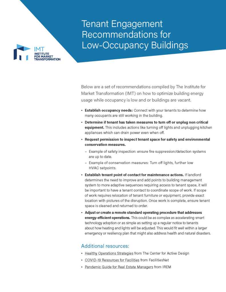 Kickstarting Tenant Engagement in Low-Occupancy Buildings - IMT