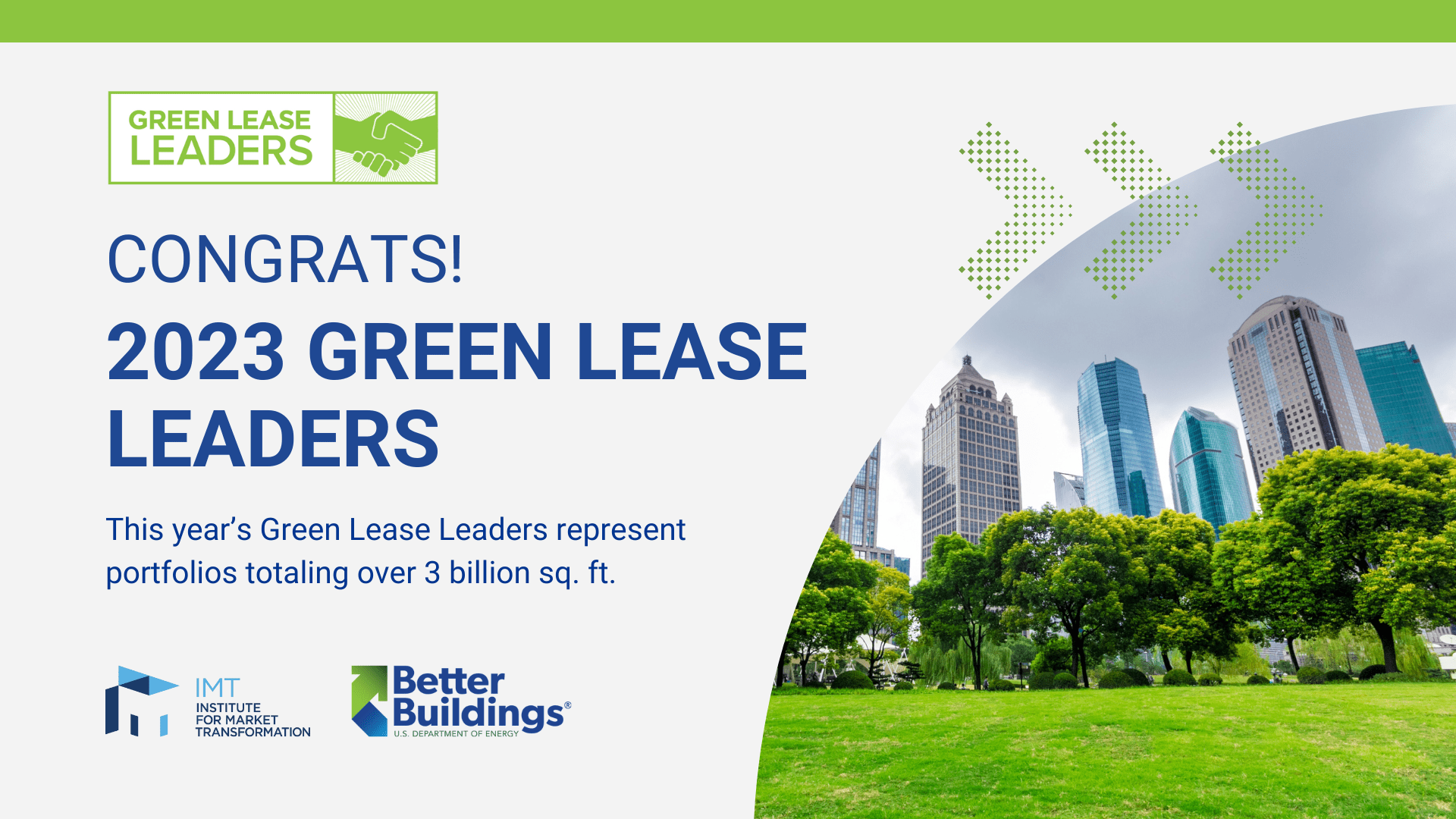 Department of Energy and IMT Announce 2023 Green Lease Leaders Awards - IMT