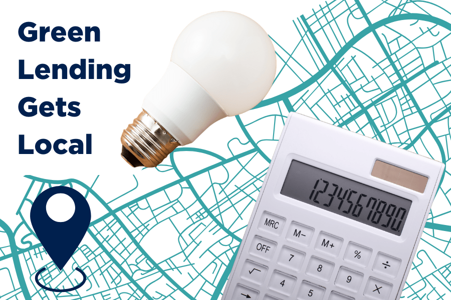 Green lending gets local with photos of calculator, lightbulb, map