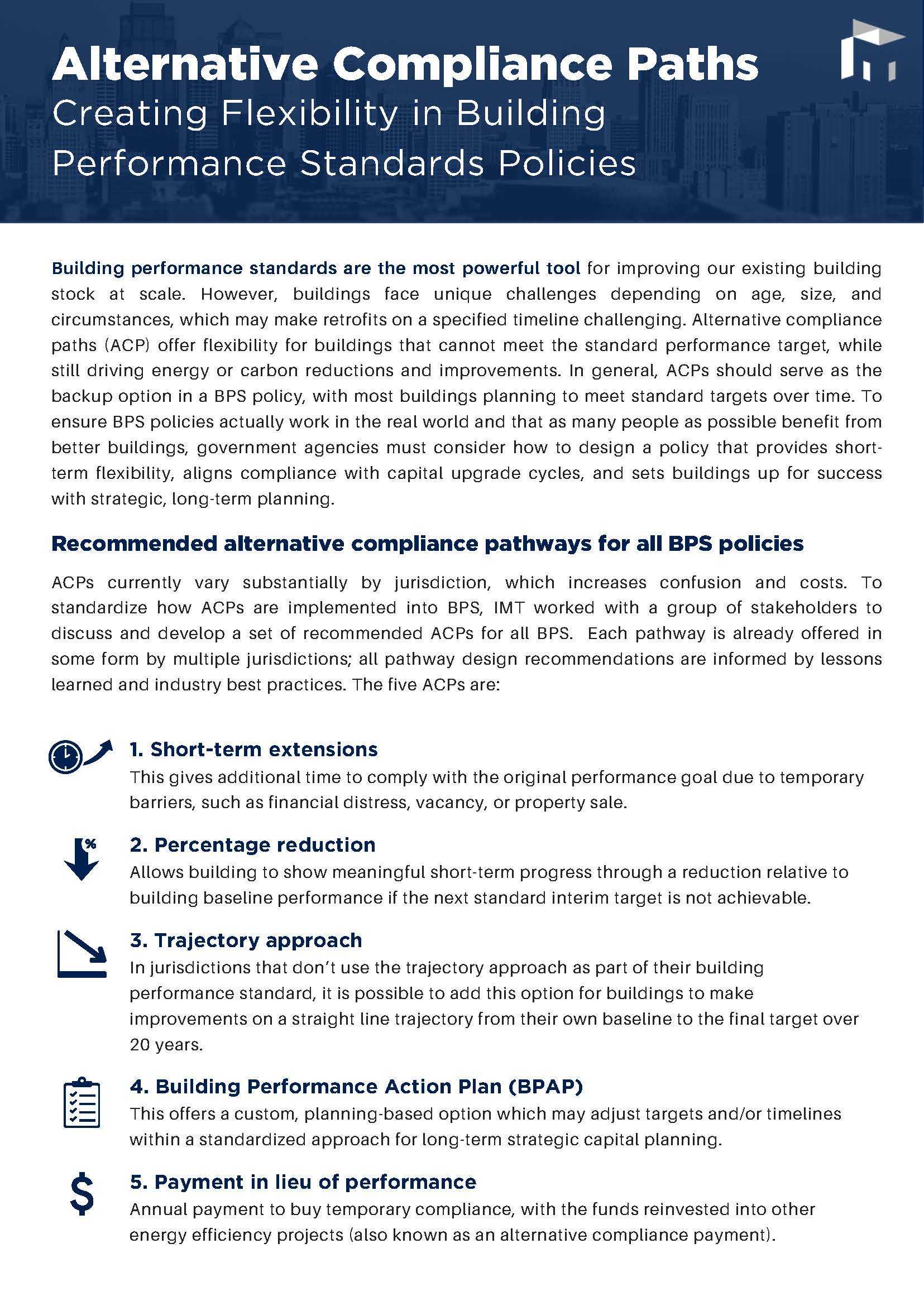 Alternative Compliance Paths fact sheet cover page